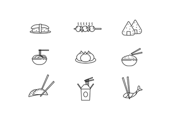 Icon Pack of Asian Dishes - vector gratuit #442295 