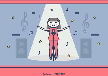 Girl Singing Vector - бесплатный vector #442305