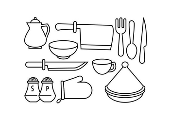 Free Kitchen Line Icon Vector - Free vector #442325