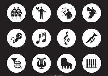 Black Musical Performance Silhouette Vector Icons - vector gratuit #442485 