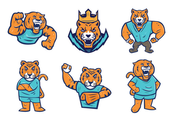 Free Tigers Mascot Vector - vector gratuit #442755 