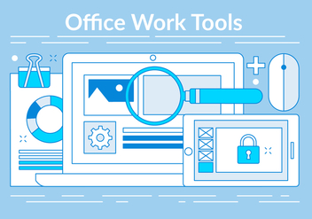 Free Linear Office Tools Elements - Kostenloses vector #442835