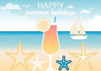 Free Summer Traveling Template Background - бесплатный vector #443115