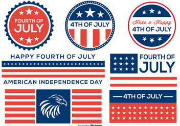 Fourth of July Badge and Label Collection - vector #443155 gratis