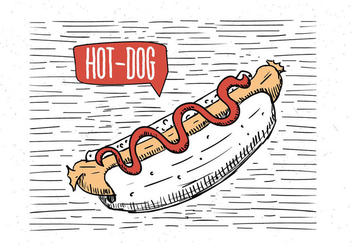 Free Hand Drawn Vector Hot-Dog Illustration - Free vector #443225