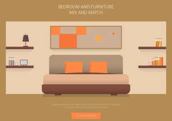 Headboard Bedroom and Furniture Vectors - vector gratuit #443235 