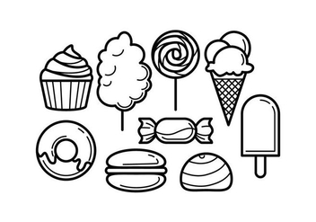 Free Sweet Food Line Icon Vector - Free vector #443305