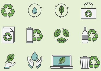 Recycling And Environmental Icons - vector #443355 gratis