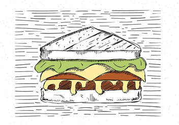 Free Hand Drawn Vector Sandwich Illustration - бесплатный vector #443515