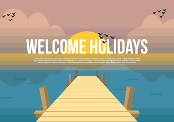 Boardwalk Vector Background Illustration - Kostenloses vector #443625