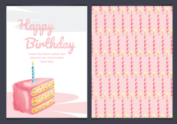 Vector Birthday Cake Card - бесплатный vector #443635