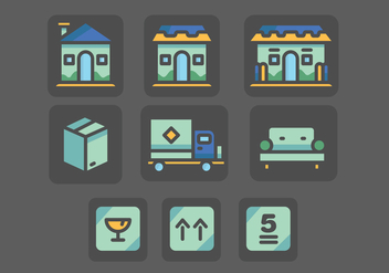 Movers and Homes Colorful Vectors - vector gratuit #443985 