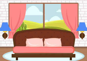 Decorative Pink Bedroom Vector - бесплатный vector #443995