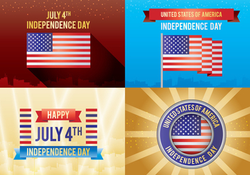 4th Of July Independence Day Card - бесплатный vector #444145