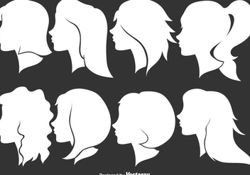 Woman Profile Silhouettes - Vector Illustration - Free vector #444215