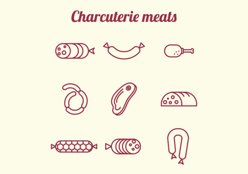 Charcuterie Meats Icons - vector #444265 gratis