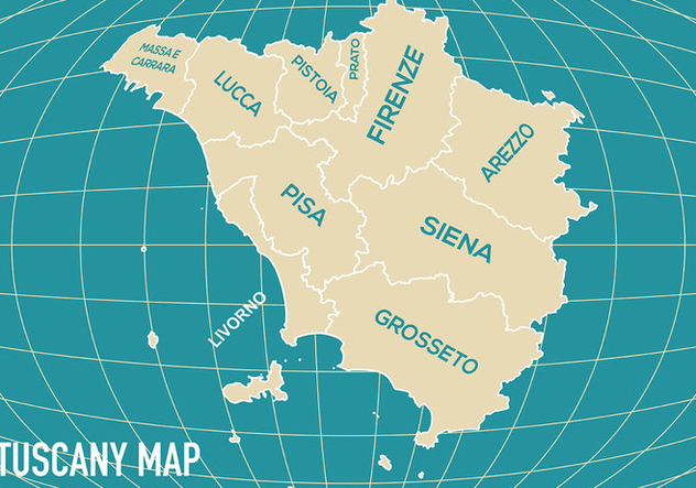 Tuscany Map Vector - vector gratuit #444285 