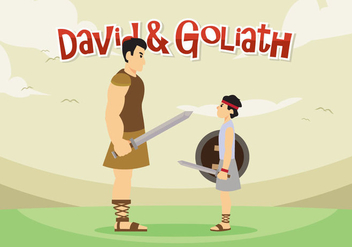 David and Goliath Vector - бесплатный vector #444415