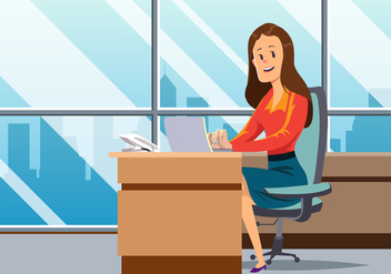 Women Working In Office Vector - Free vector #444435