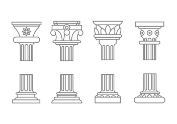 Roman column icons - vector #444505 gratis