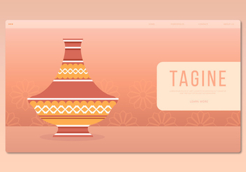 Tajine Moroccan Traditional Food Illustration. Web Template. - Kostenloses vector #444565
