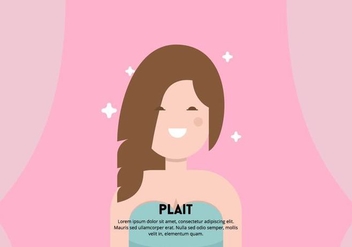 Dressed Up Girl with Plait Hairstyle Vector Background - vector gratuit #444705 