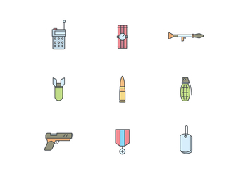 Simple Military Icons - Free vector #444825