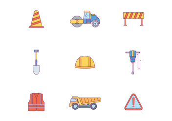 Road Work Icons - Free vector #444915