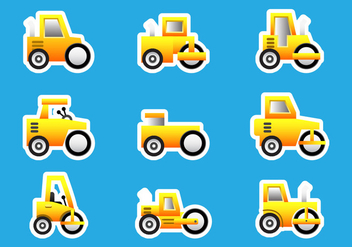Road Roller Bulldozer Stickers - бесплатный vector #445095