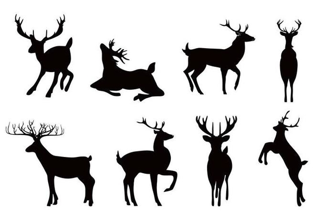 Free Deer or Caribou Silhouettes Vector - бесплатный vector #445415