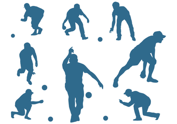 Men Silhouettes Playing Bocce - Kostenloses vector #445505