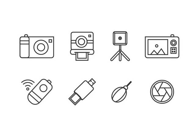 Photography tool icons - vector #446065 gratis