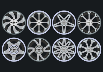 Alloy Wheels Icons Set - бесплатный vector #446375