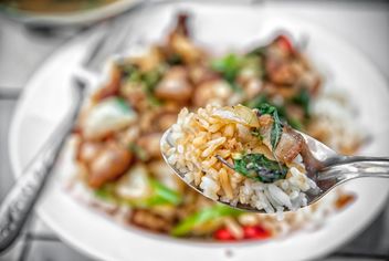Rice with pork and basil - image gratuit #452485 