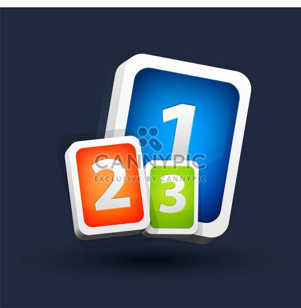 Vector illustration of colorful one two three buttons on dark background - Kostenloses vector #125825