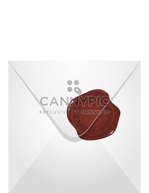 Vector illustration of white post envelope with brown wax seal on white background - Kostenloses vector #125905