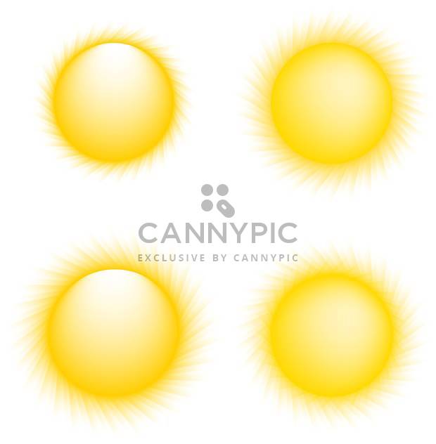 Vector illustration of yellow sun collection icons on white background - Kostenloses vector #126125
