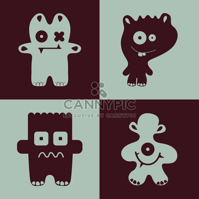 Vector collection of cartoon funny monsters - Free vector #126275