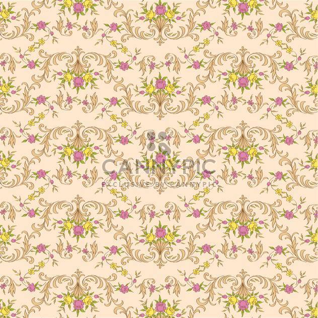 Vector vintage floral beige background with elegance decoration flowers - vector gratuit #126445 