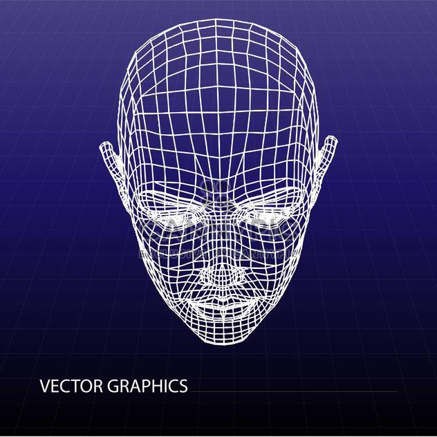 Vector model of human face on purple background - Kostenloses vector #126555