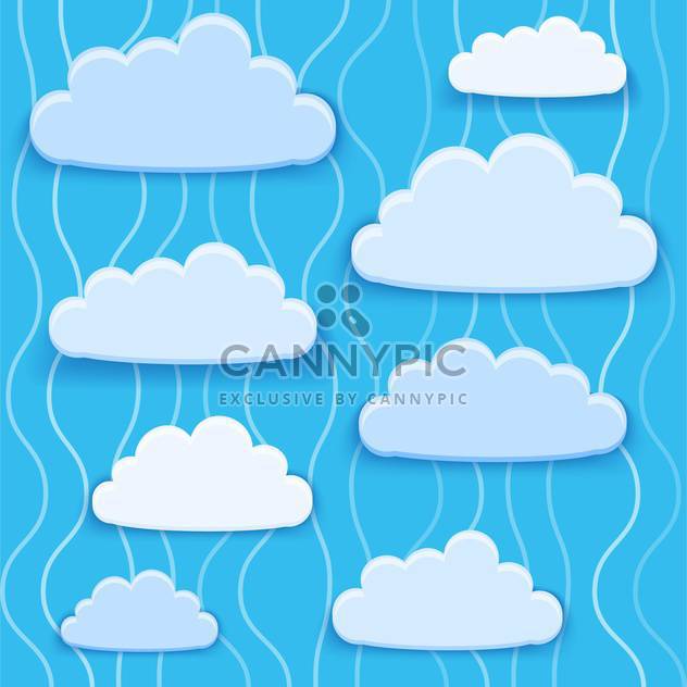Vector illustration of blue clouds collection with text place - vector #126685 gratis