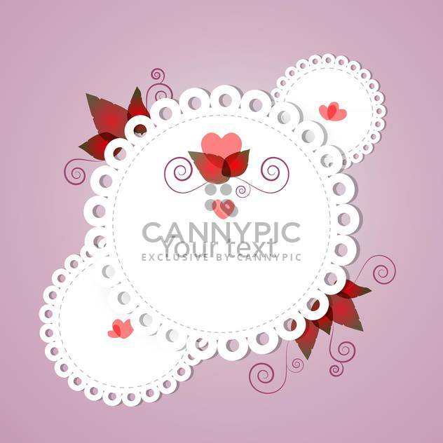 Vector white color floral frame with text place on pink background - Free vector #126755