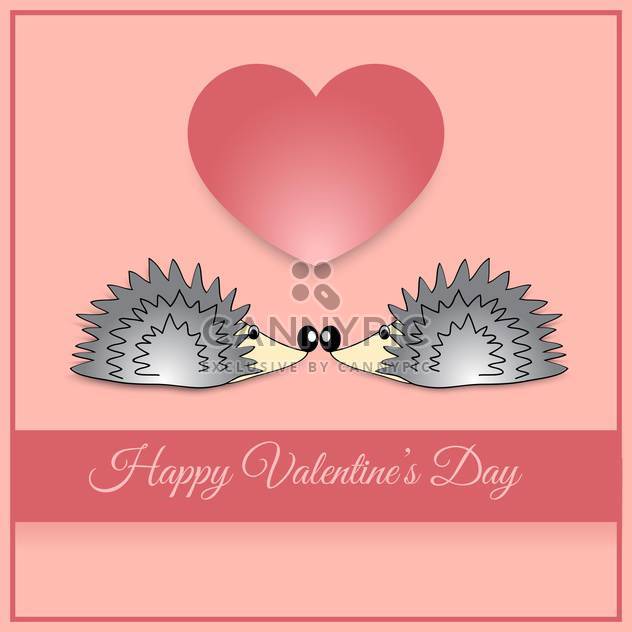 Vector greeting card with hedgehogs for Valentine's day - vector gratuit #126945 