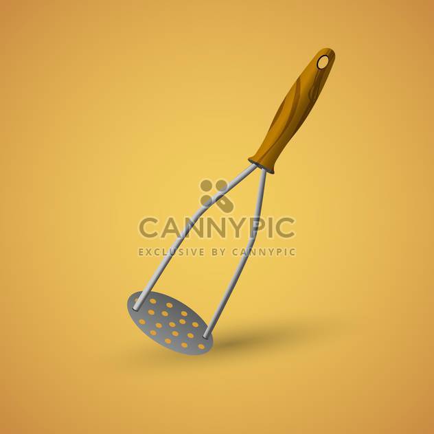 Vector kitchen tool for puree on brown background - Kostenloses vector #127145