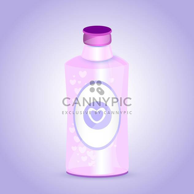 pink bottle with hearts on purple background - vector #127165 gratis