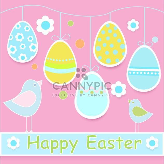 Happy Easter colorful Card with Chicks and Eggs - Kostenloses vector #127185
