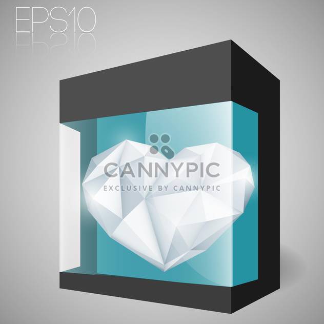 Vector illustration of jewelry heart in glass box - vector gratuit #127245 