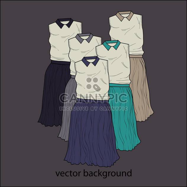 Vector dark background with female dresses - бесплатный vector #127355