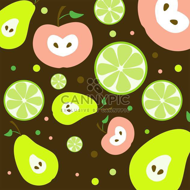 colorful illustration of fruits seamless pattern - vector #127415 gratis