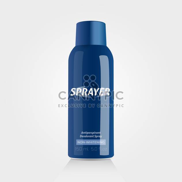 Vector deodorant spray Blue can bottle on white background - бесплатный vector #127425